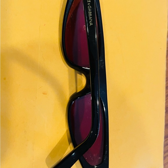 Dolce & Gabbana Accessories - Dolce & Gabbana Black Frame Sunglasses with Red Tint